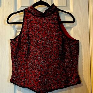 Papell Boutique Fancy Beaded Top, vintage